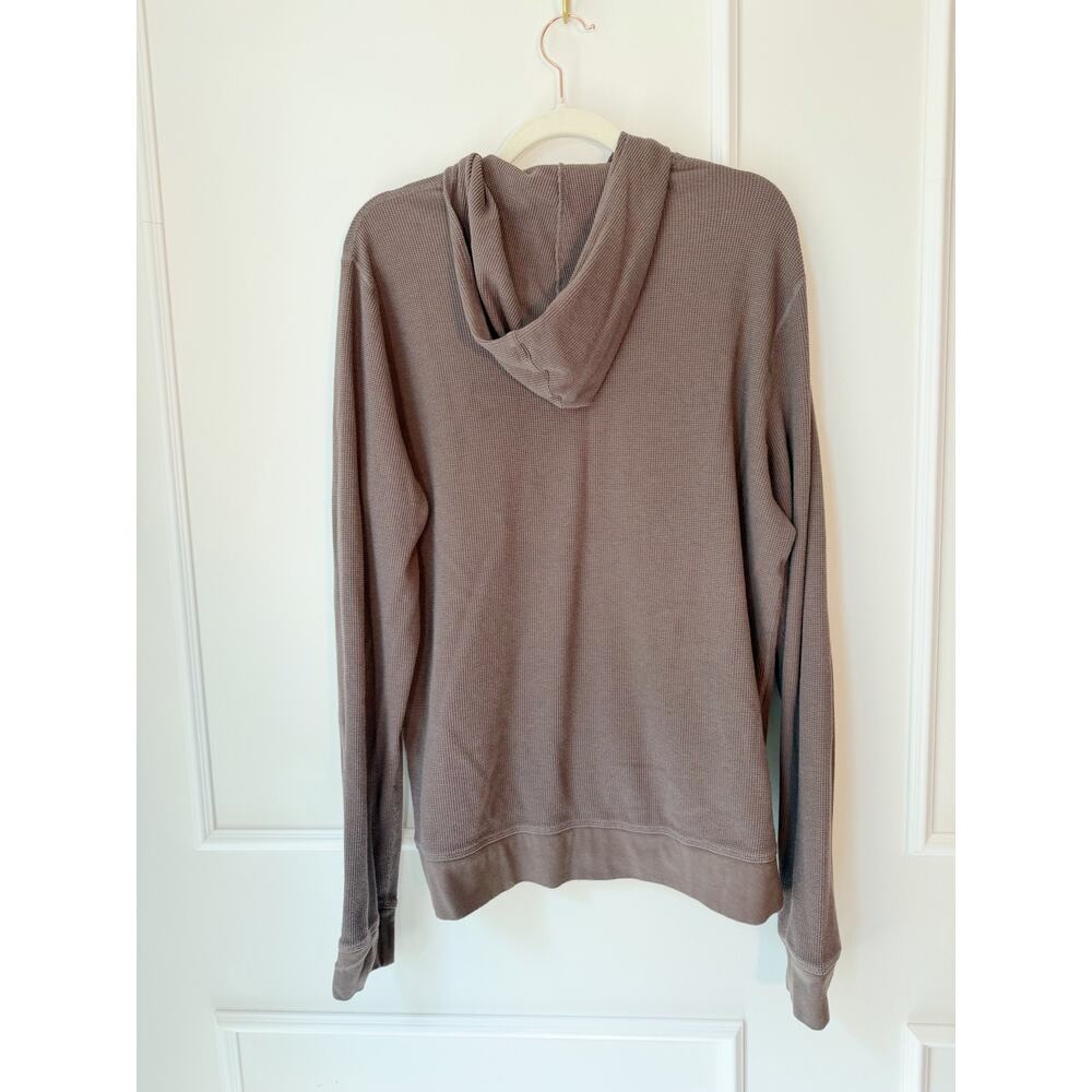 Vuori Men's Brown Waffle Knit Hoodie Long Sleeve Size L - Picture 2 of 7